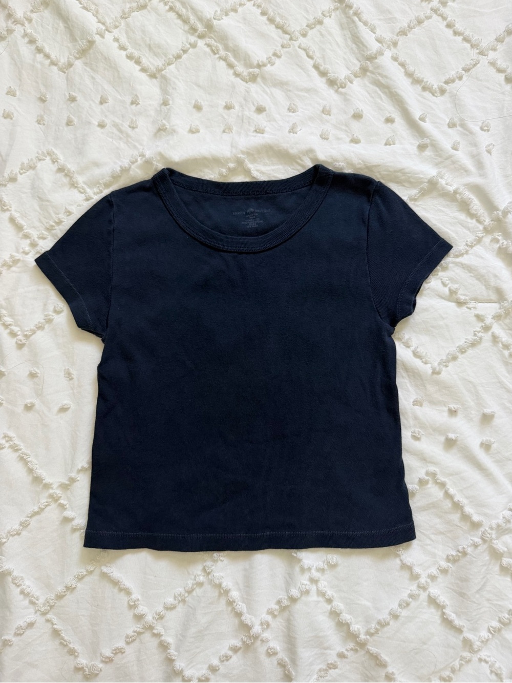 Brandy Melville Navy Basic Fitted Baby Tee